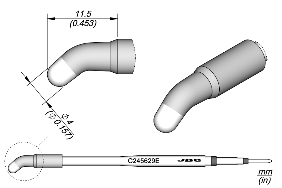 C245629E - Conical Bent Cartridge Ø 4